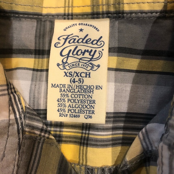 Faded Glory Grey Flannel shirt XS-XCH (4-5) - Picture 3 of 3